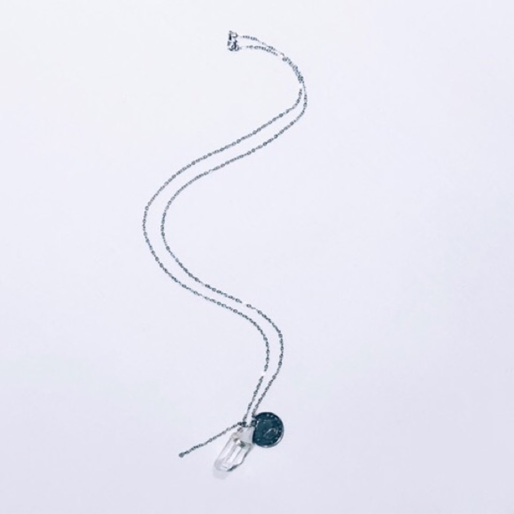 Handmade Crystal & Coin Necklace